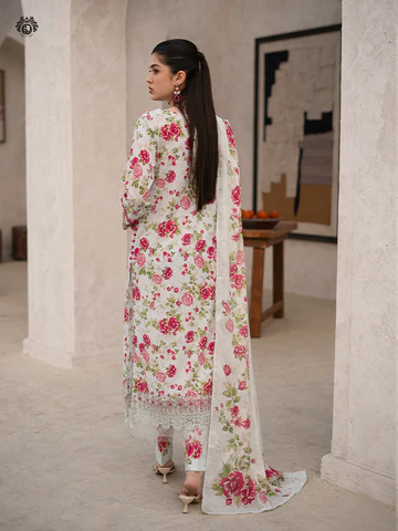 3-Piece Unstitched Luxury Digital Printed Lawn Suit - Image 2