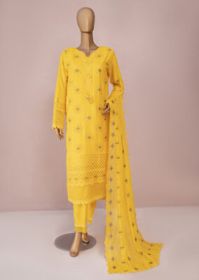 AGHA NOOR 3-Piece Stitched Chikankari Lawn Suit